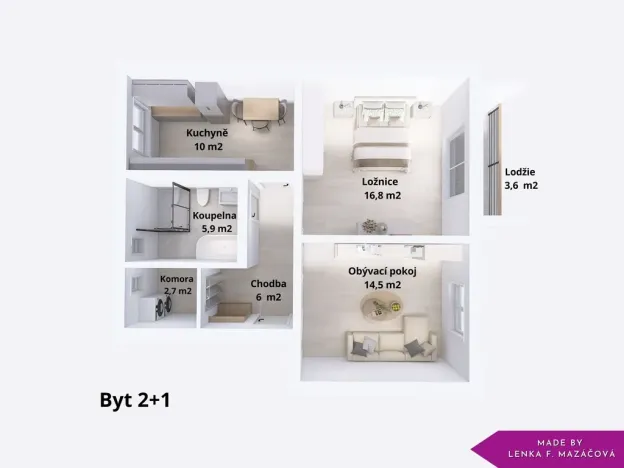 Prodej bytu 2+1, Uničov, Opletalova, 54 m2