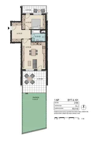 Pronájem bytu 2+kk, Praha - Dolní Chabry, Do rybníčků, 65 m2