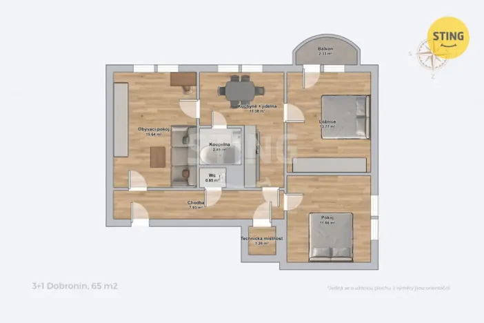 Prodej bytu 3+1, Dobronín, Jarní, 76 m2