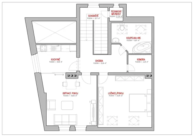 Pronájem bytu 2+1, Děčín, Vítězství, 84 m2