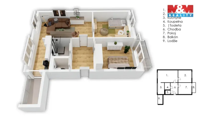 Prodej bytu 3+1, Hradec Králové - Slezské Předměstí, Severní, 62 m2