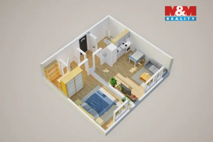 Prodej bytu 2+kk, Ústí nad Labem, Šrámkova, 40 m2