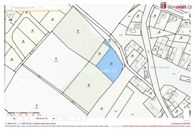Prodej pozemku pro bydlení, Grunta, 4930 m2