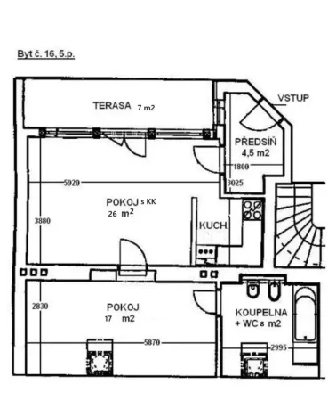 Pronájem bytu 2+kk, Praha - Žižkov, Štítného, 6 m2