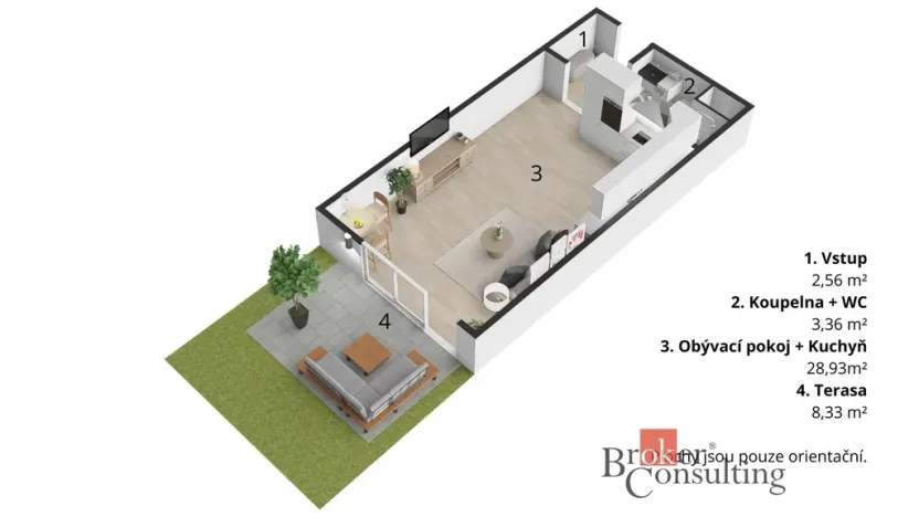Pronájem bytu 1+kk, Jaroměř - Pražské Předměstí, Josefa Šímy, 34 m2
