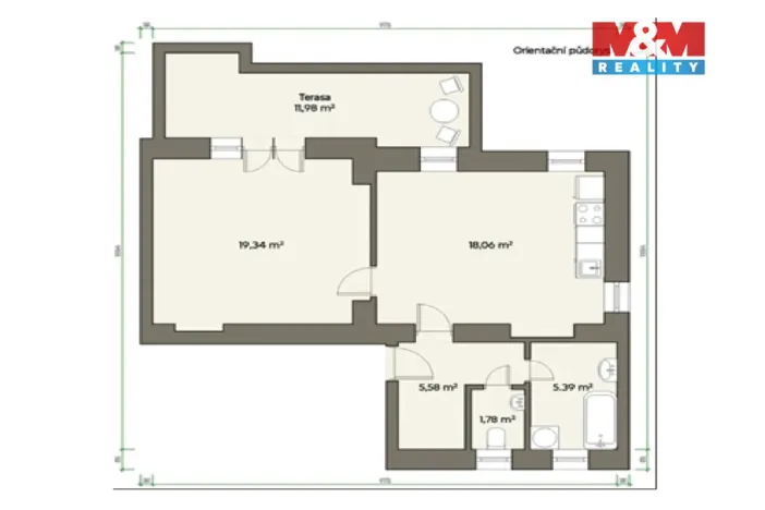 Prodej bytu 2+kk, Mladá Boleslav - Mladá Boleslav II, Nerudova, 50 m2