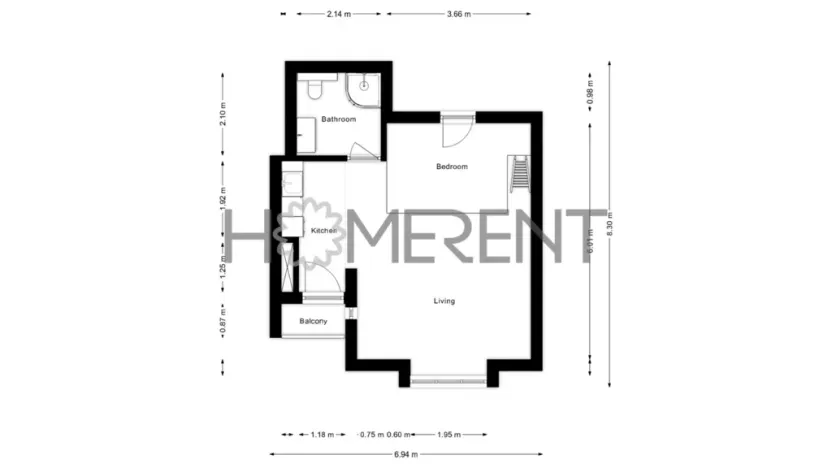 Pronájem bytu 1+kk, Praha - Nusle, Sekaninova, 35 m2