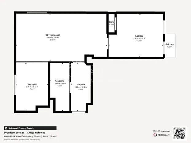 Pronájem bytu 2+kk, Hořovice, 1. máje, 50 m2
