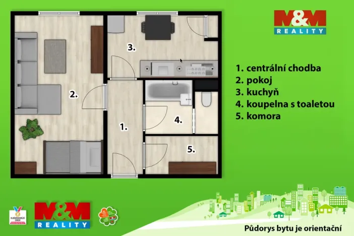 Prodej bytu 1+1, Holice, Na Mušce, 32 m2