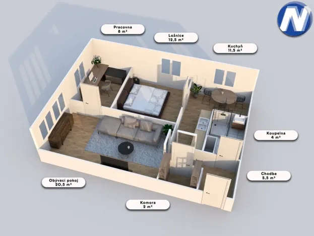 Prodej bytu 3+1, Strakonice, Čelakovského, 67 m2