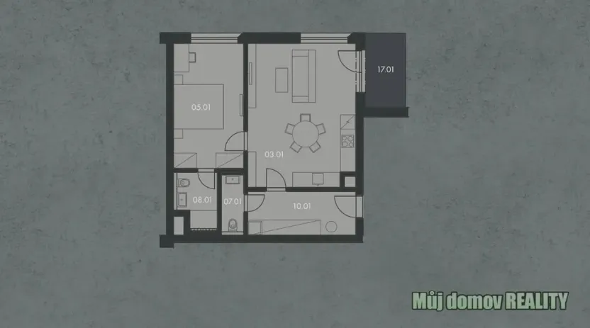 Pronájem apartmánu, Praha - Smíchov, Grafická, 61 m2