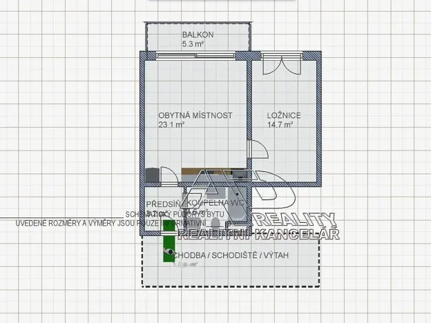 Pronájem bytu 2+kk, České Budějovice, Na Zlaté stoce, 46 m2