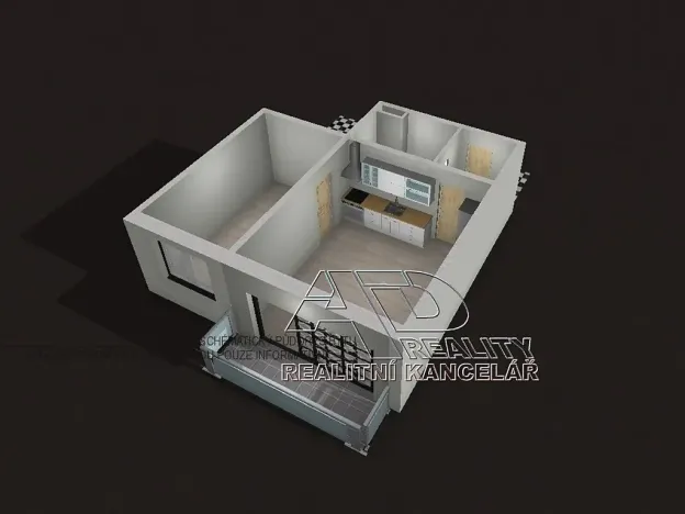 Pronájem bytu 2+kk, České Budějovice, Na Zlaté stoce, 46 m2