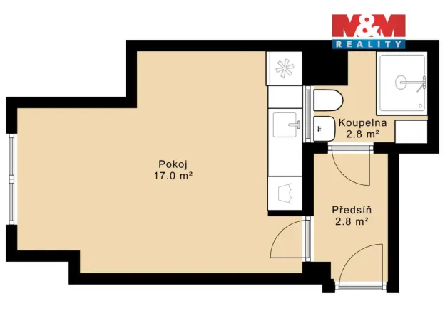 Prodej bytu 1+kk, Praha - Střešovice, Myslbekova, 25 m2