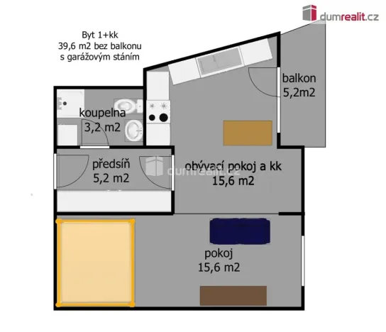 Prodej bytu 1+kk, Praha - Záběhlice, Ginzova, 39 m2