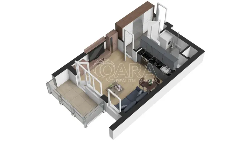 Pronájem bytu 1+kk, Praha - Hostivař, U továren, 31 m2