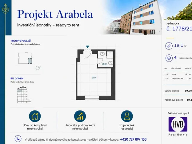 Prodej bytu 1+kk, Praha - Záběhlice, 19 m2