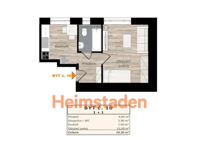 Pronájem bytu 1+1, Ostrava - Kunčičky, Výhradní, 29 m2
