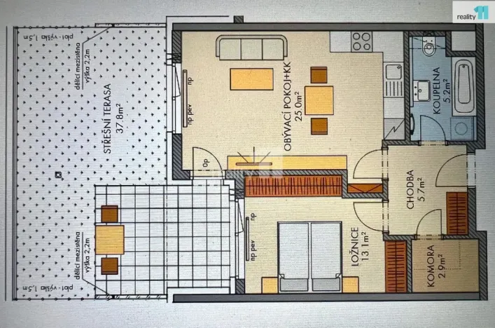 Pronájem bytu 2+kk, Praha - Ruzyně, Stočesova, 54 m2
