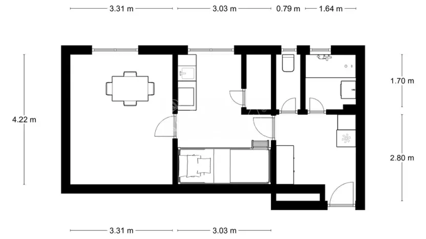 Pronájem bytu 1+1, Praha - Vršovice, Karpatská, 38 m2