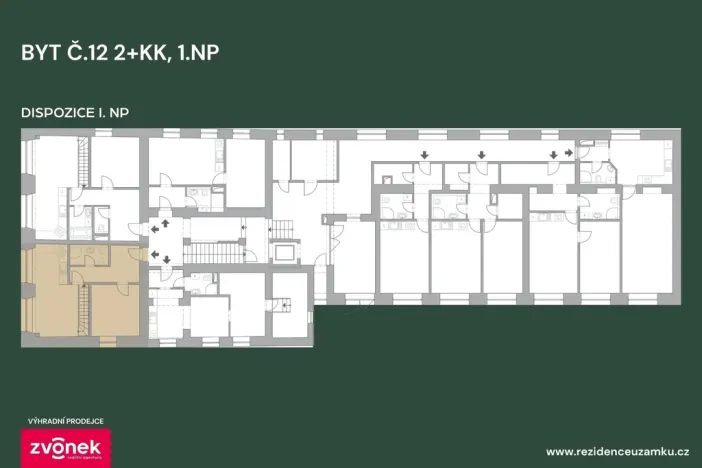 Prodej bytu 2+kk, Vsetín, Horní náměstí, 59 m2