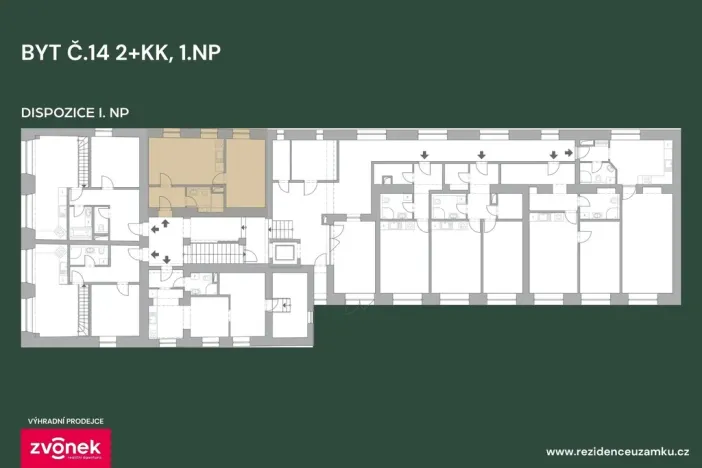 Prodej bytu 2+kk, Vsetín, Horní náměstí, 38 m2
