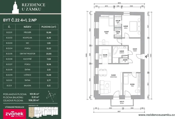 Prodej bytu 4+kk, Vsetín, Horní náměstí, 104 m2