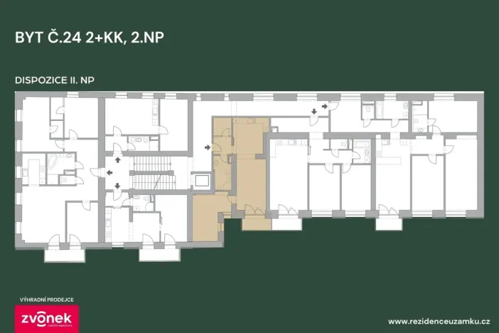 Prodej bytu 2+kk, Vsetín, Horní náměstí, 56 m2