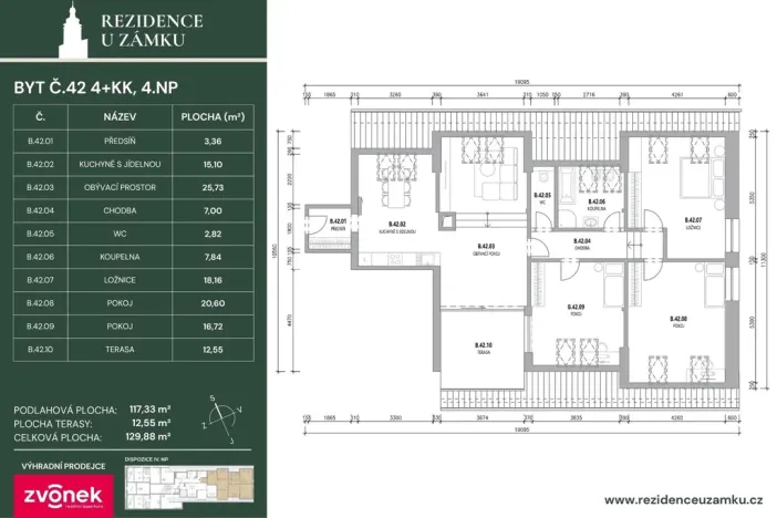 Prodej bytu 4+kk, Vsetín, Horní náměstí, 125 m2