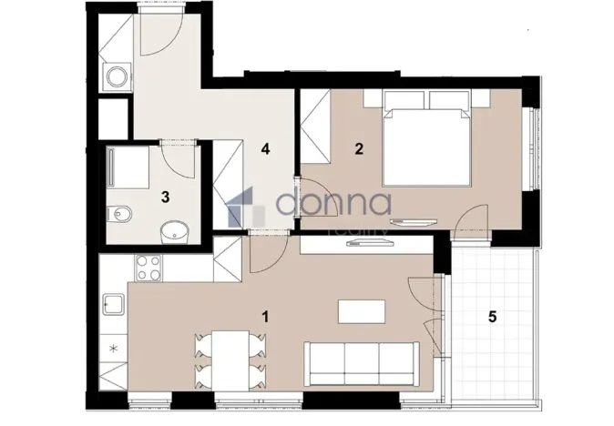 Pronájem bytu 2+kk, Praha, U Radosti, 58 m2