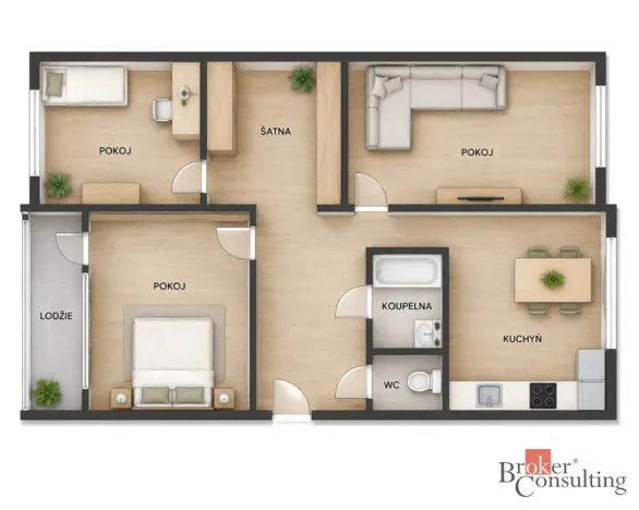 Prodej bytu 3+1, Plzeň, Hodonínská, 77 m2