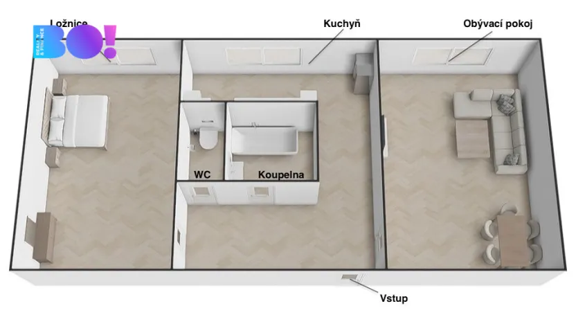 Prodej bytu 2+1, Ostrava, Slepá, 53 m2