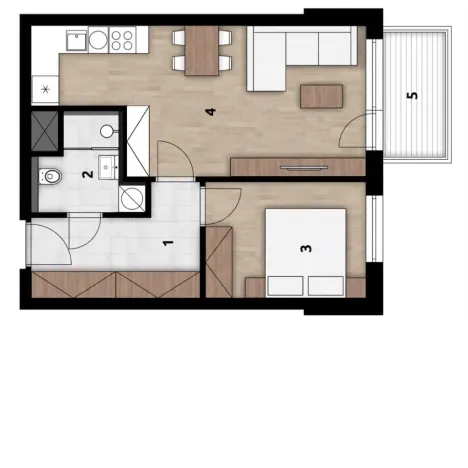 Pronájem bytu 2+kk, Praha - Hostivař, Arnošta Staňka, 47 m2
