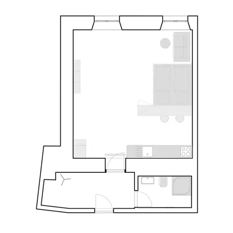 Pronájem bytu 1+kk, Brno, Poštovská, 46 m2