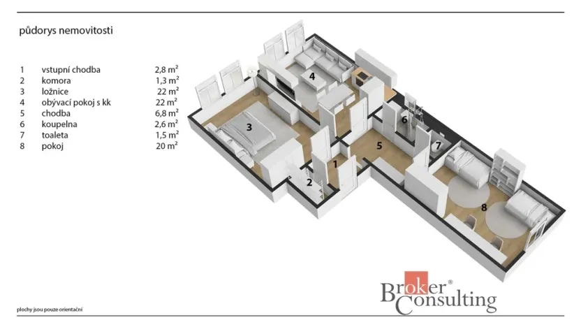 Prodej bytu 3+kk, Praha - Žižkov, Hartigova, 77 m2