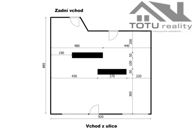Pronájem obchodního prostoru, Jaroměř, Svat. Čecha, 75 m2