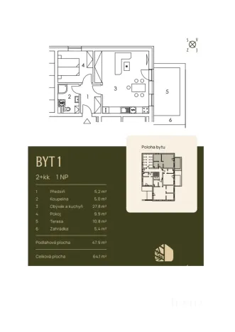 Prodej bytu 3+kk, Lenora - Zátoň, 47 m2
