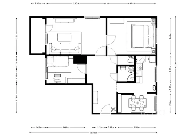 Prodej bytu 3+1, Písek - Hradiště, Ke Střelnici, 78 m2