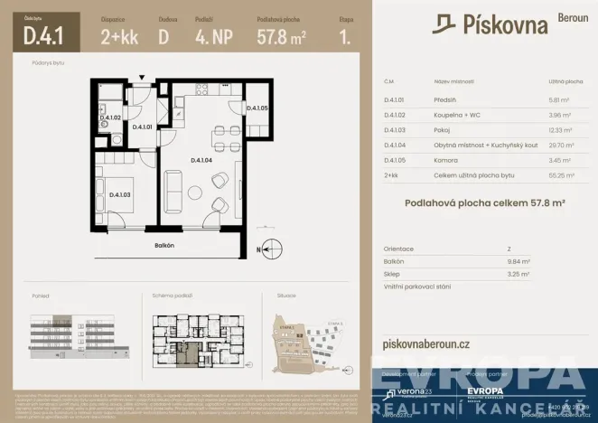 Prodej bytu 2+kk, Beroun, 58 m2