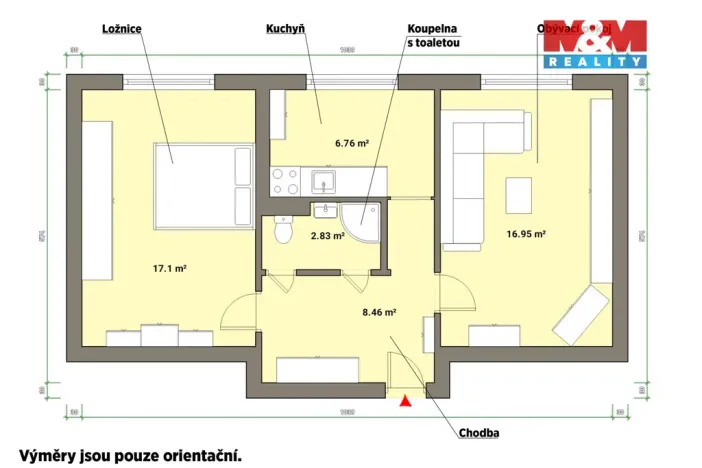 Prodej bytu 2+1, Cheb, V Zahradách, 52 m2