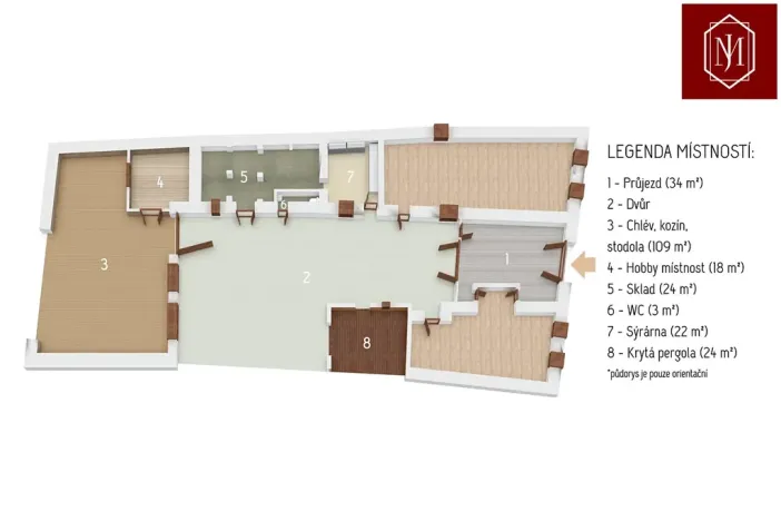 Pronájem zemědělského objektu, Kunžak, Hradecká, 375 m2