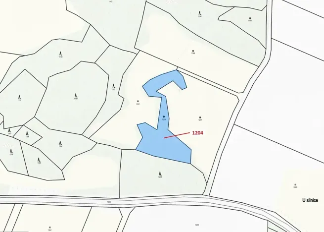 Dražba pozemku, Kadov, 2951 m2