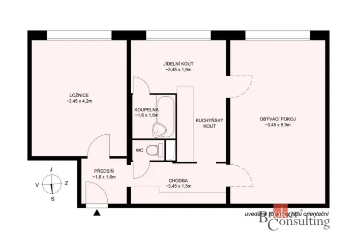Prodej bytu 2+1, Písek - Budějovické Předměstí, Smrkovická, 60 m2