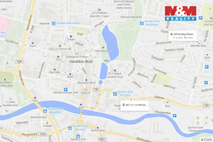 Pronájem bytu 2+1, Havlíčkův Brod, Žižkova, 70 m2