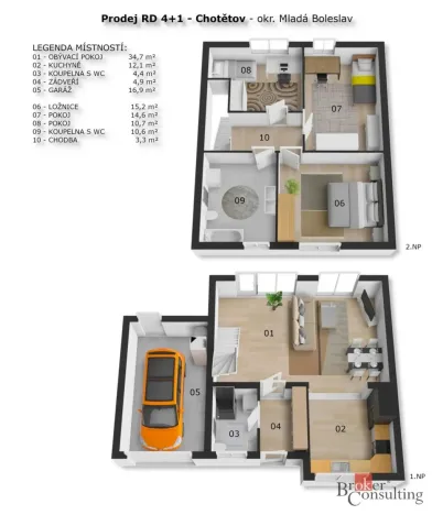 Prodej rodinného domu, Chotětov, Švehlova, 127 m2