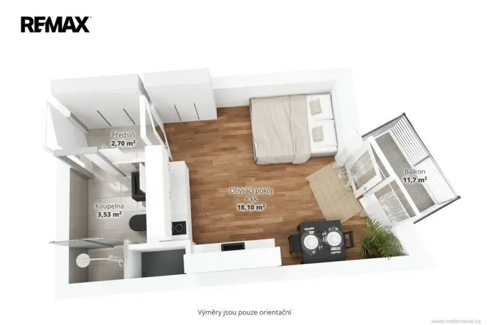 Pronájem bytu 1+kk, Praha - Vršovice, Krymská, 26 m2