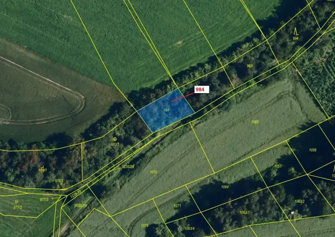 Dražba pozemku, Březí nad Oslavou, 417 m2