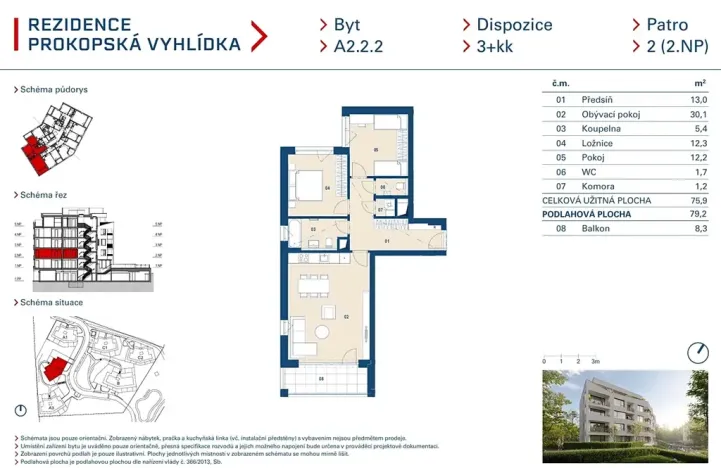 Prodej bytu 3+kk, Praha - Jinonice, Radlická, 76 m2