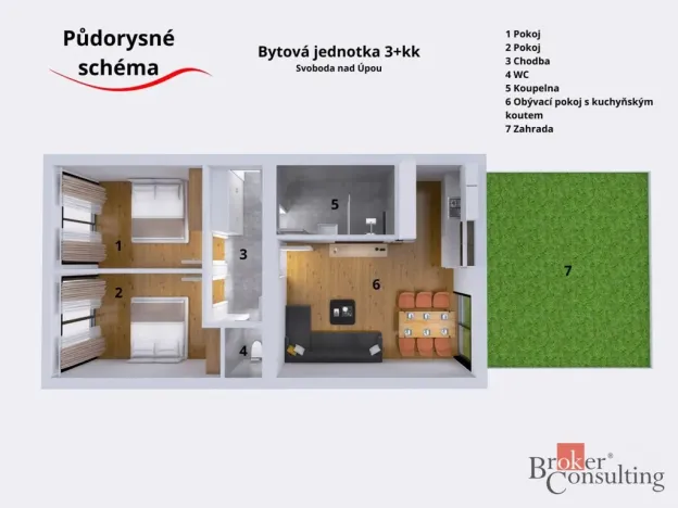 Prodej bytu 3+kk, Svoboda nad Úpou, Maršovská, 72 m2