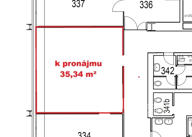 Pronájem kanceláře, Praha - Libeň, Sokolovská, 35 m2